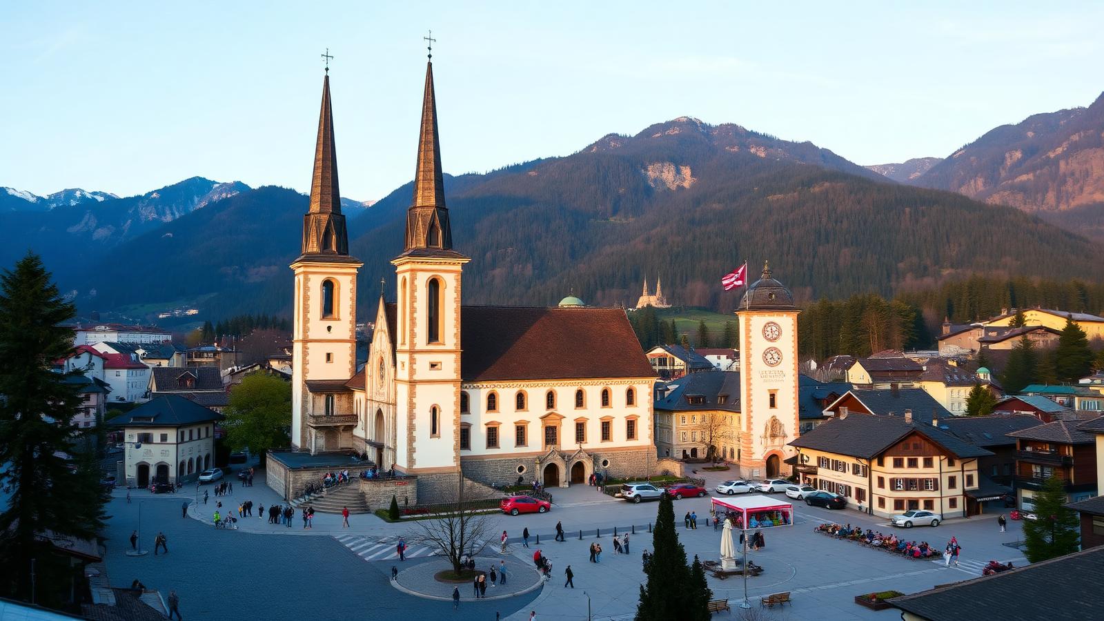 Glasfaser-Lichtsignale über Mariazell im Mariazellerland