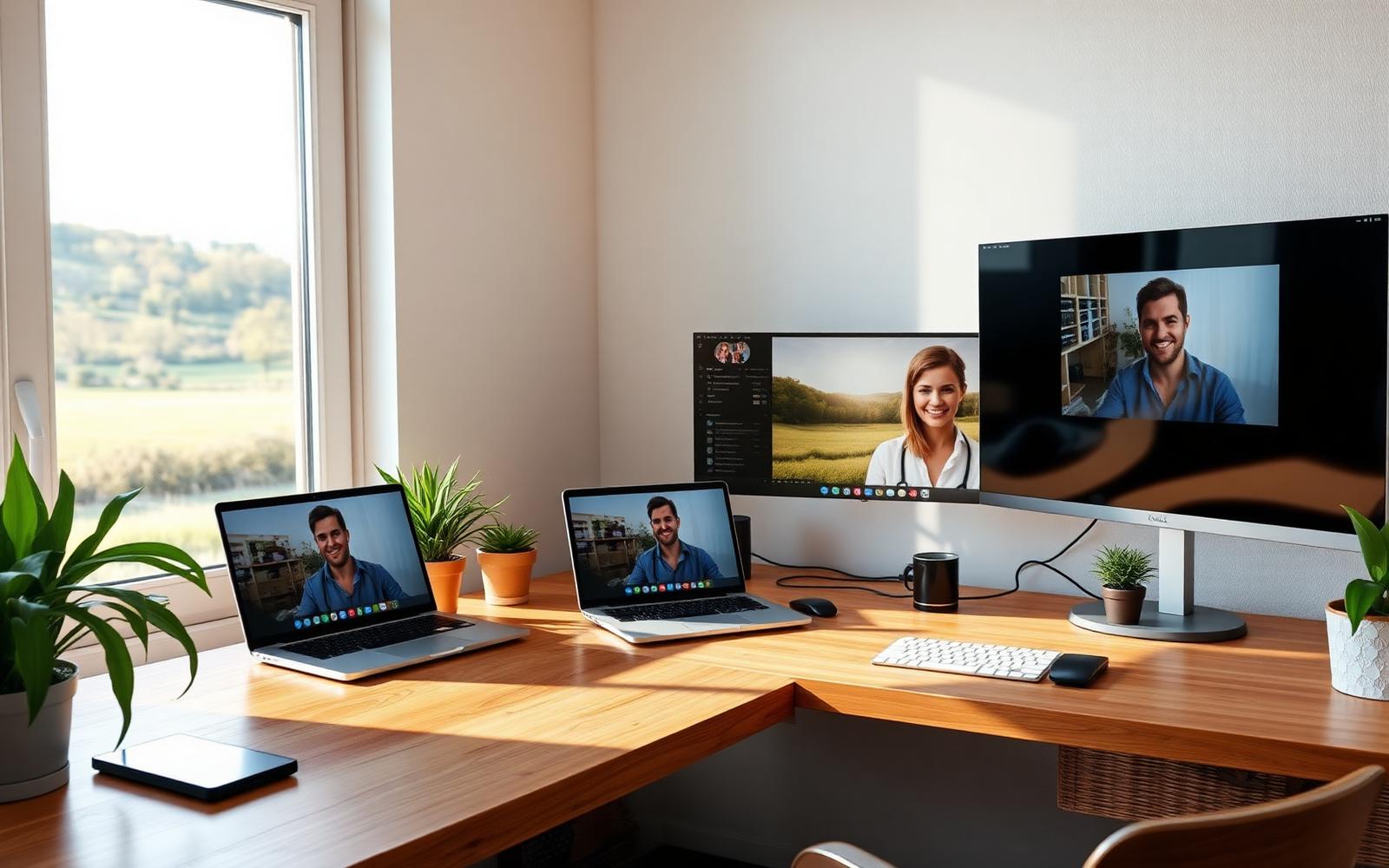 Modernes Homeoffice in Wimpassing im Schwarzatale mit Blick ins Grüne – Videocalls über Glasfaser